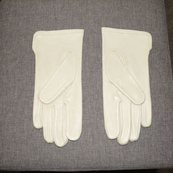 Sta-Soft Vintage Women's Ivory Deer Skin Leather Driving Gloves Size Small - Picture 6 of 6